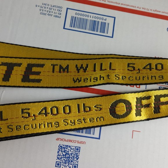 Off-White Industrial Web Cloth Belt Yellow - Picture 1 of 3